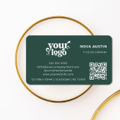 QR Code Business Logo Professioneel Modern Groen Visitekaartje