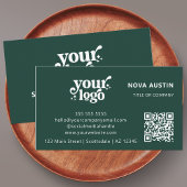 QR Code Business Logo Professioneel Modern Groen Visitekaartje