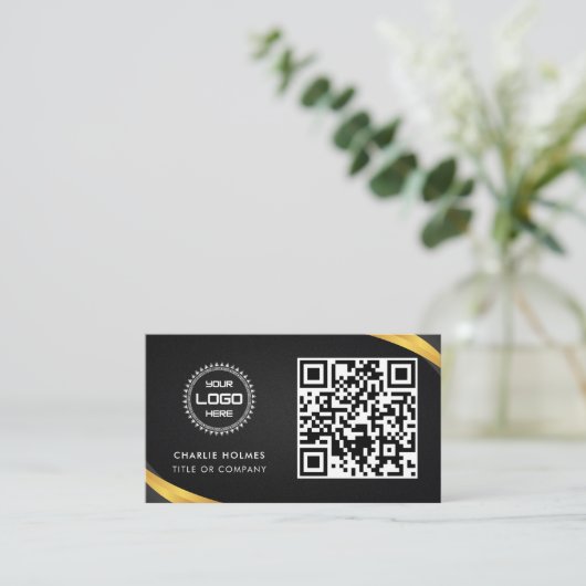 QR Code Business Logo | Professioneel & modern Visitekaartje (Staand voorkant)