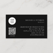 QR CODE business logo professioneel modern zwart Visitekaartje (Voorkant)