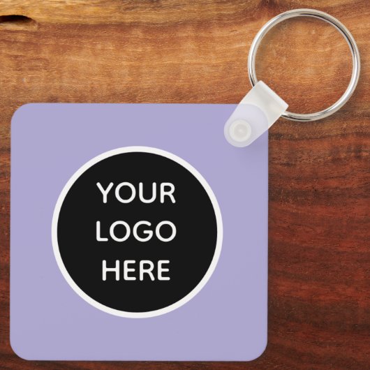 QR Code Business Logo Professionele Lavendel Paars Sleutelhanger (Achterkant)