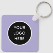 QR Code Business Logo Professionele Lavendel Paars Sleutelhanger (Achterkant)