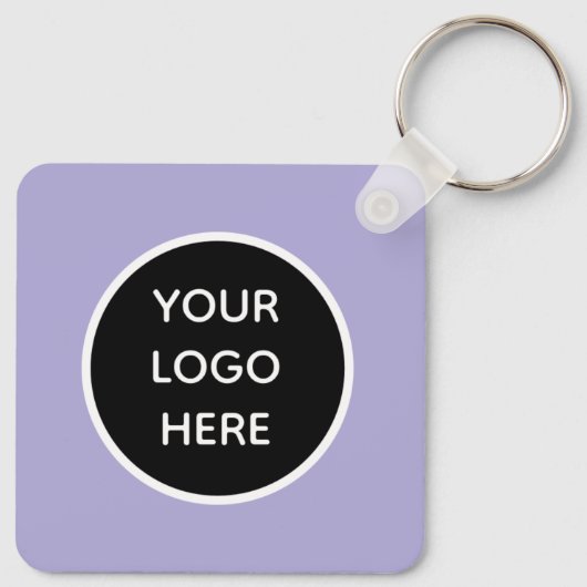 QR Code Business Logo Professionele Lavendel Paars Sleutelhanger (Achterkant)