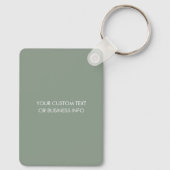 QR Code & Business Logo Promotie Sage Groen Sleutelhanger (Achterkant)