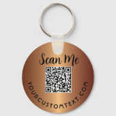 QR Code Business Logo Promotional Gold Sleutelhang Sleutelhanger (Voorkant)