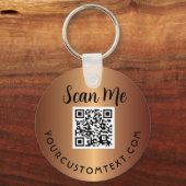 QR Code Business Logo Promotional Gold Sleutelhang Sleutelhanger (Voorkant)