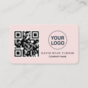 QR Code Business Logo Roze Blush Professional Visitekaartje