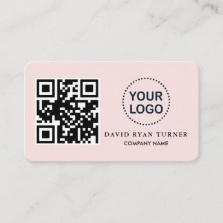 QR Code Business Logo Roze Blush Professional Visitekaartje
