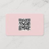QR Code Business Logo Roze Minimale Visitekaartje (Voorkant)