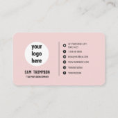 QR Code Business Logo Roze Minimale Visitekaartje (Achterkant)