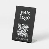 QR Code Business Logo Scan Me Reclamebord Met Voetstuk (Voorkant)
