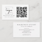 QR Code Business Logo Simple Minimal Professional Visitekaartje (Voorkant / Achterkant)