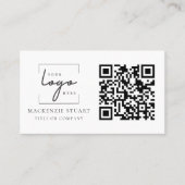 QR Code Business Logo Simple Minimal Professional Visitekaartje (Voorkant)