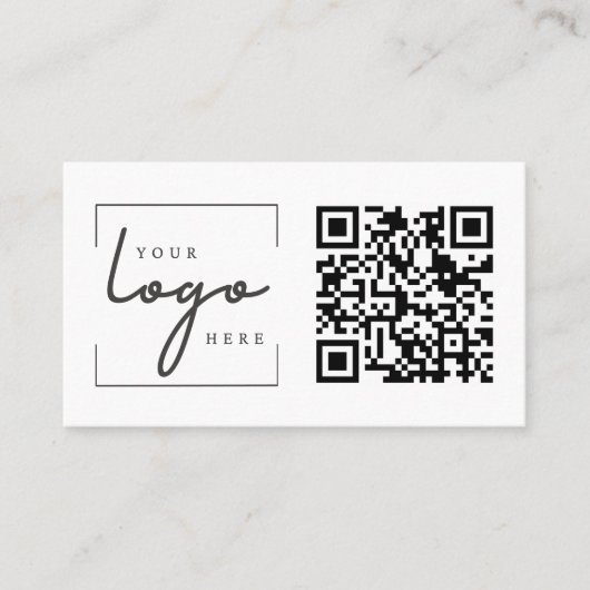 QR Code Business Logo Simple Modern Professional Visitekaartje (Voorkant)