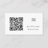 QR Code Business Logo Simple Professional Modern Visitekaartje (Voorkant)