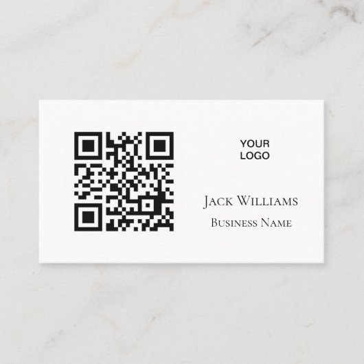QR Code Business Logo Simple Professional Modern Visitekaartje (Voorkant)