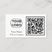 QR Code Business Logo Simple Professional Visitekaartje (Voorkant)