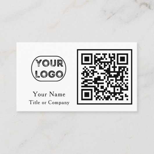 QR Code Business Logo Simple Professional Visitekaartje (Voorkant)