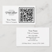 QR Code Business Logo Simple Professional Visitekaartje (Voorkant / Achterkant)