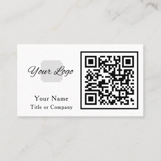 QR Code Business Logo Simple Professional Visitekaartje (Voorkant)
