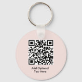 QR Code Business Logo Sleutelhanger | Blush roze (Voorkant)