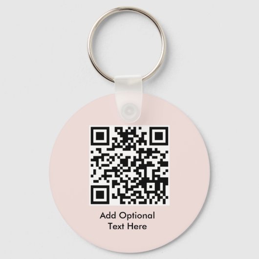 QR Code Business Logo Sleutelhanger | Blush roze (Voorkant)