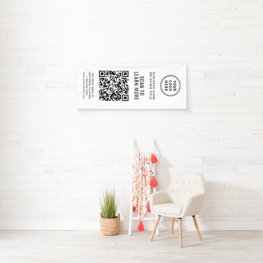 QR Code Business Logo Spandoek (Insitu)