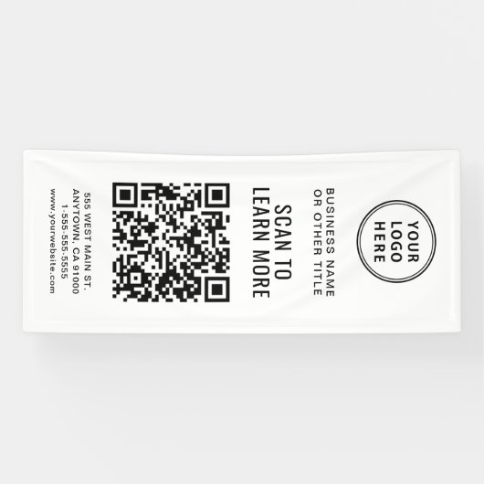 QR Code Business Logo Spandoek (Horizontaal)
