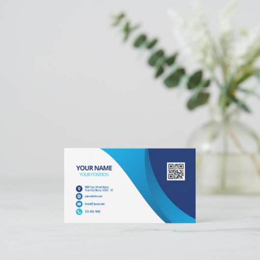 QR Code Business Logo Stijlvol Modern Professional Visitekaartje (Staand voorkant)