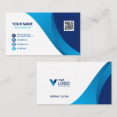 QR Code Business Logo Stijlvol Modern Professional Visitekaartje (Voorkant / Achterkant)