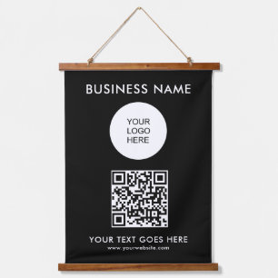  QR-Code Business Logo Tekst Sjabloon Hangend Wandkleed