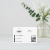 QR Code Business Logo Verbind met ons Minimalist Visitekaartje (Staand voorkant)