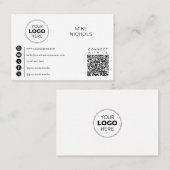 QR Code Business Logo Verbind met ons Minimalist Visitekaartje (Voorkant / Achterkant)