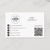 QR Code Business Logo Verbind met ons Minimalist Visitekaartje (Voorkant)