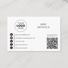 QR Code Business Logo Verbind met ons Minimalist Visitekaartje