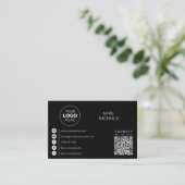 QR Code Business Logo Verbind met ons Minimalist Visitekaartje (Staand voorkant)