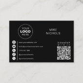 QR Code Business Logo Verbind met ons Minimalist Visitekaartje (Voorkant)