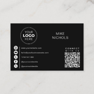 QR Code Business Logo Verbind met ons Minimalist Visitekaartje