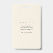 QR Code Business Logo Visitor ID Modern Badge (Achterkant)