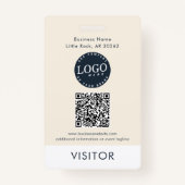 QR Code Business Logo Visitor ID Modern Badge (Voorkant)