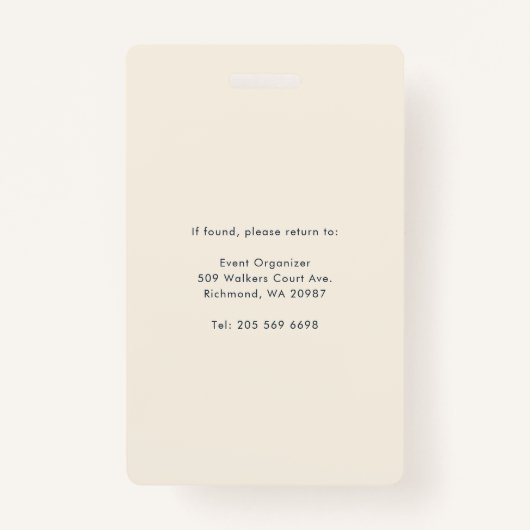 QR Code Business Logo Visitor ID Modern Badge (Achterkant)