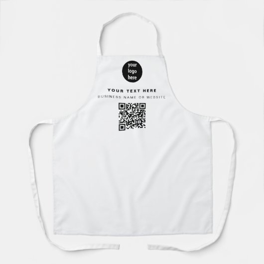QR Code Business Logo White minimalist Business Schort (Voorkant)