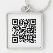 QR Code Business Logo White minimalist Business Sleutelhanger (Voorkant)
