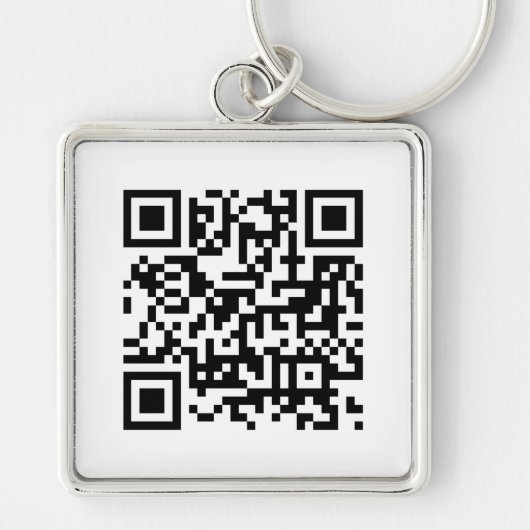 QR Code Business Logo White minimalist Business Sleutelhanger (Voorkant)