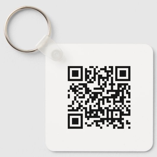 QR Code Business Logo White minimalist Business Sleutelhanger (Voorkant)