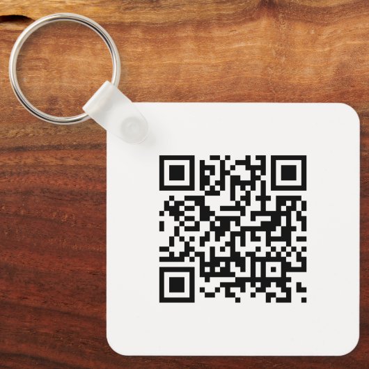 QR Code Business Logo White minimalist Business Sleutelhanger (Voorkant)