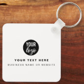 QR Code Business Logo White minimalist Business Sleutelhanger (Achterkant)