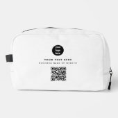 QR Code Business Logo White minimalist Business Toilettasje (Voorkant)