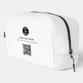 QR Code Business Logo White minimalist Business Toilettasje (Rechterhoek)