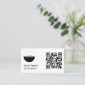 QR Code Business Logo | White Modern Professional Visitekaartje (Staand voorkant)